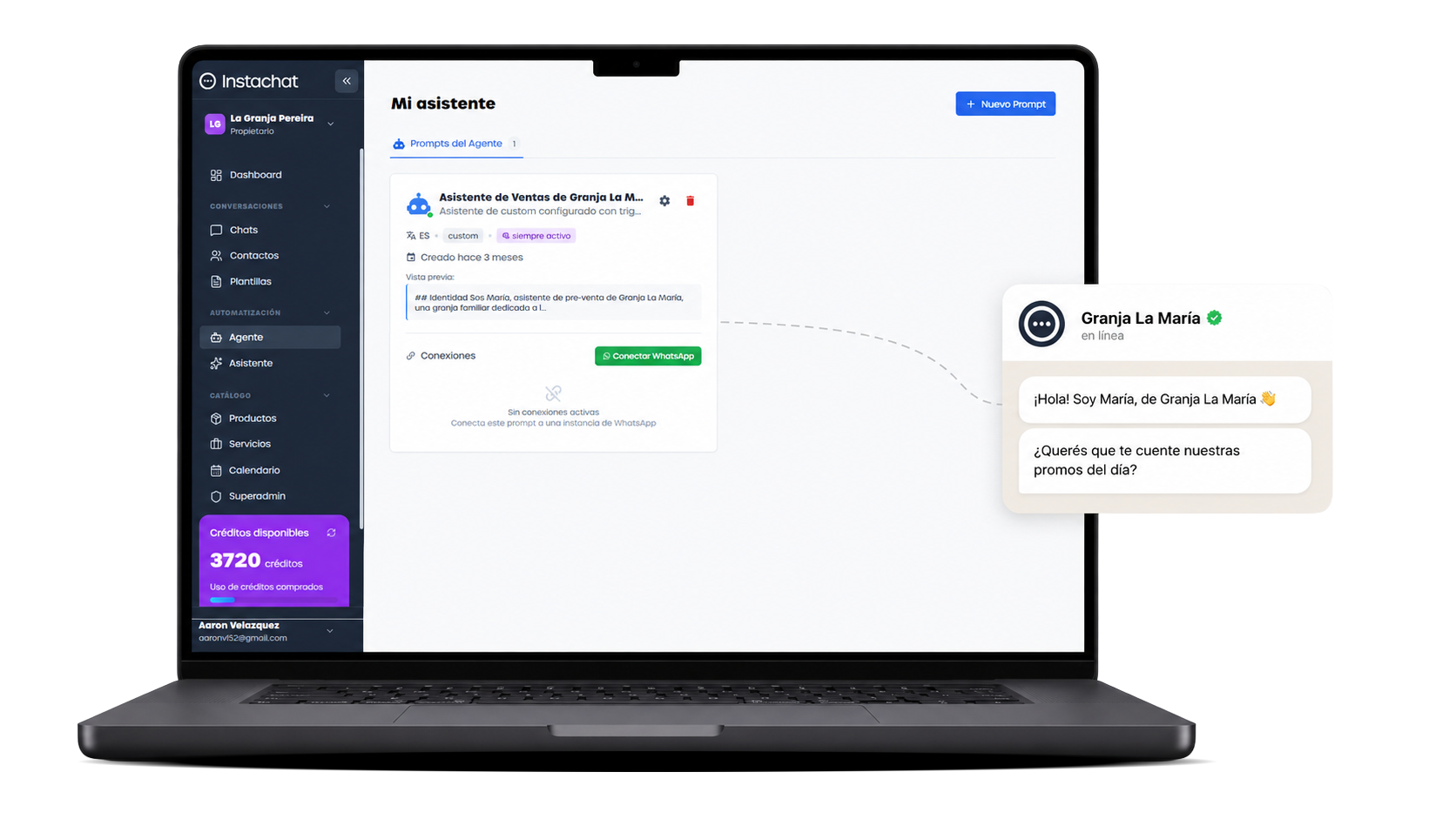 Instachat Dashboard Interface Preview